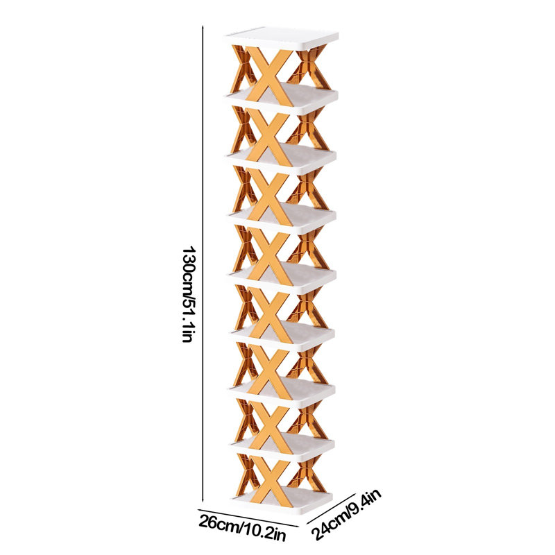 Household Space Saving Storage Plastic Multi-layer Shelf Small, Orange