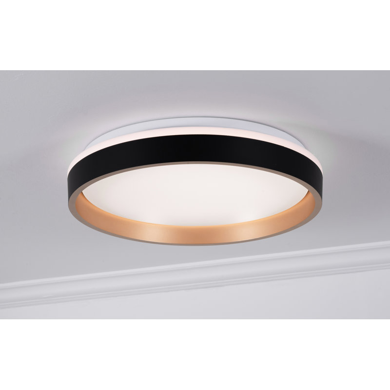 Gunver Acrylic LED Flush Mount, 3" H x 16" W x 15.50" D, Black
