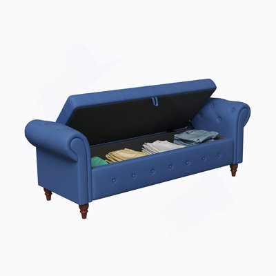63" Bed Bench Tufted Fabric