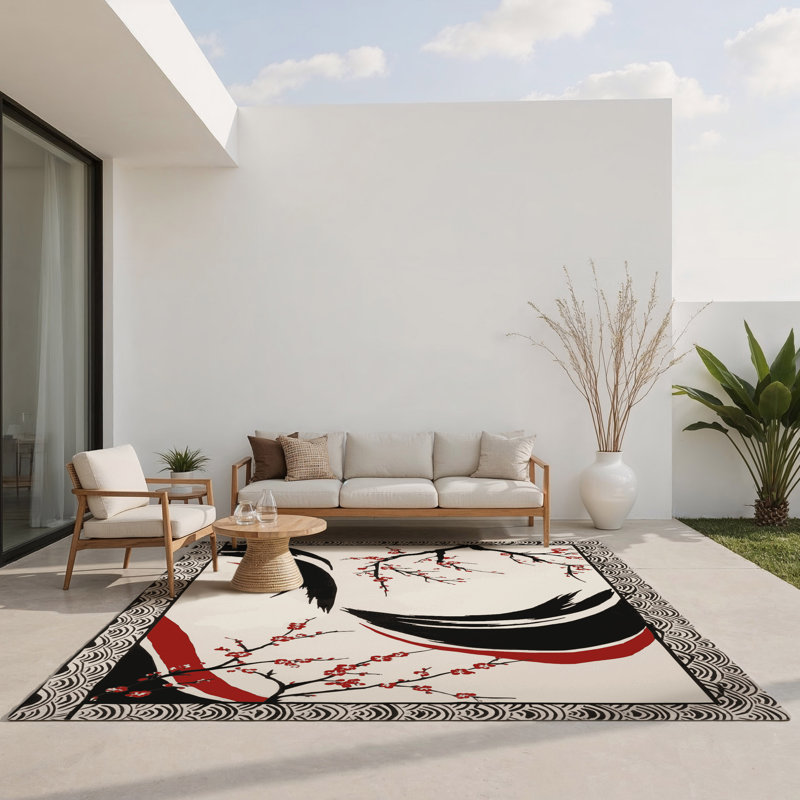 Tapis intérieur et extérieur Petal Harmony, Rectangle 1 pi 6 po x 2 pi 6 po