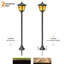 Lampadaire solaire à flamme extérieure scintillante imperméable (ensemble de 2)
