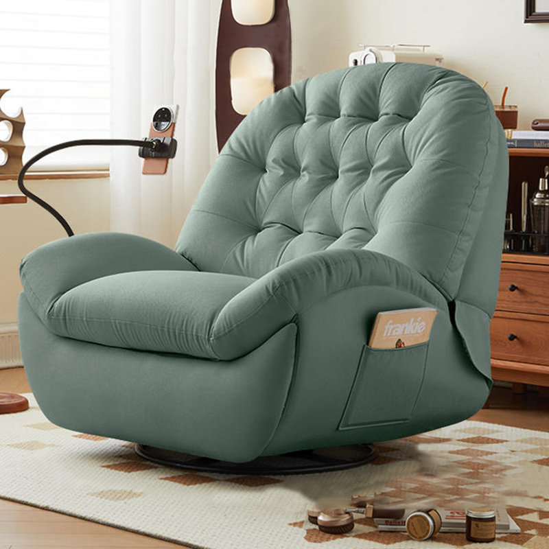 Nikaylah Faux Leather Recliner, Cyan Faux Leather