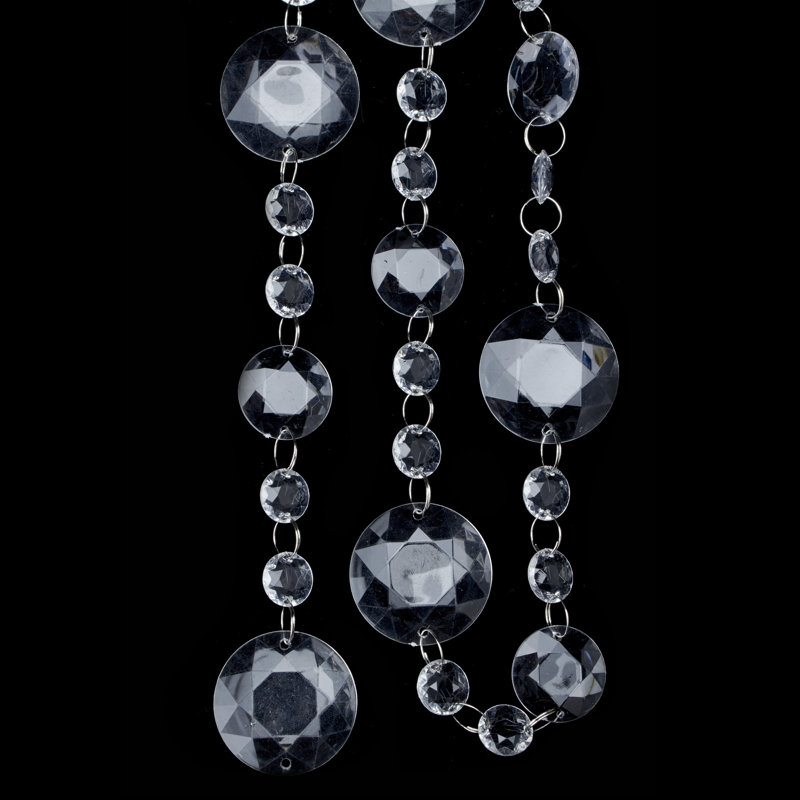 Guirlande fantaisie en cristal argenté 3 pi 2 po