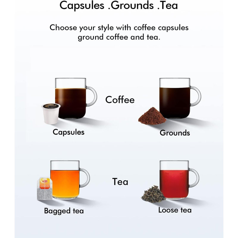 Cafetière 3-en-1 SIFÈNE: K-Cup, café moulu, thé, température / force personnalisée, réservoir de 50 oz