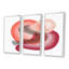 «Minimalistic Red and Pink Shapes II», reproduction de cadre flottant sur toile 3 pièces-1742558080-1742558108
