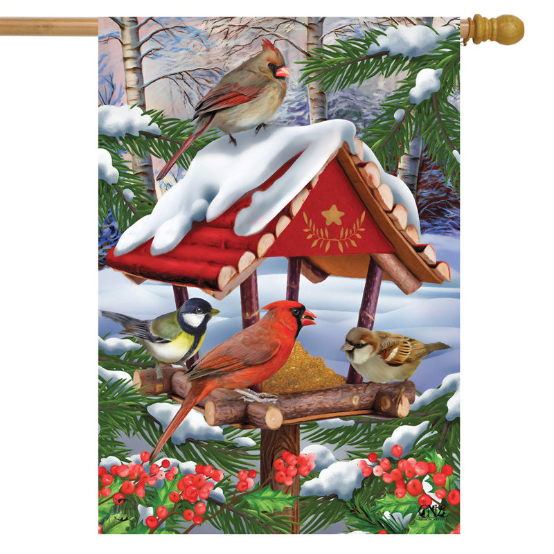 Drapeau de maison d'hiver rassemblé