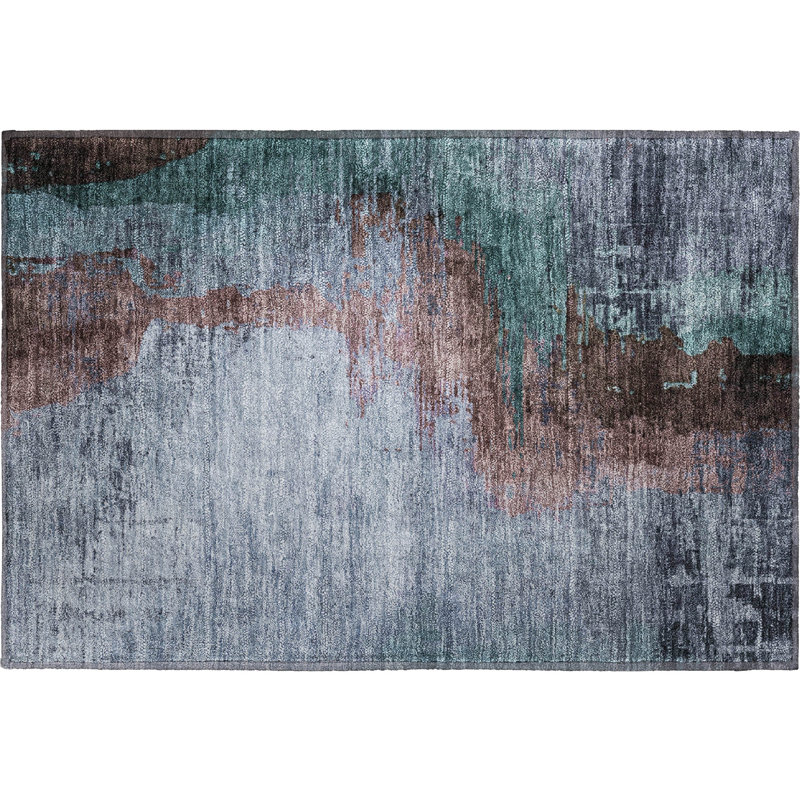 Premium Machine Washable Mayfield AMF2041 Abstract Rug, Blue, 1'8" x 2'6"