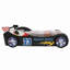Lit Annjeanette pour enfant, en forme de voiture de course, avec roues lumineuses DEL, tête de lit noire en forme de voiture et cadre de lit en bois.-827847722