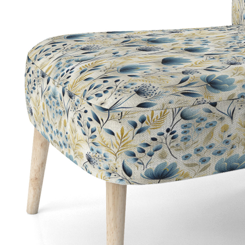 Natural Plant Fusion - Chaise d'appoint rembourrée scandinave, chaise d'appoint Botanical Plants