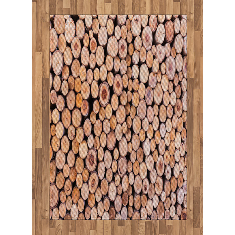 Tapis décoratif rustique en fibre de polyester à haute densité, Rectangle— 4 pi x 5 pi 8 po