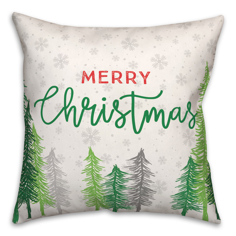Coussin Merry Christmas Forest, 20 po x 20 po
