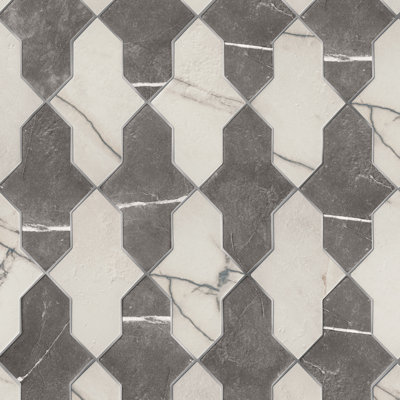 Istanbul Shield Checker 4-3/4 In. X 8-1/4 In. Porcelain Floor And Wall Tile Kit