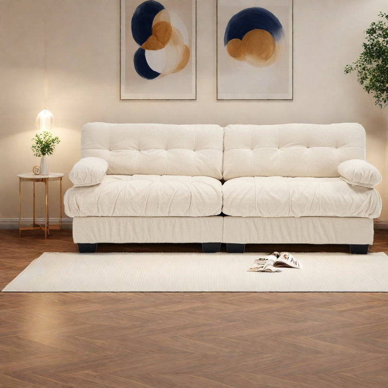Deep Seat Sectionals, Wood Frame Modern Beige Sofa For Home Living