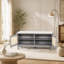 Banc d'entrée en rotin avec rangement Boho, banc à chaussures rembourré avec portes doubles, banc de rangement en bois-1024338023-1024338017