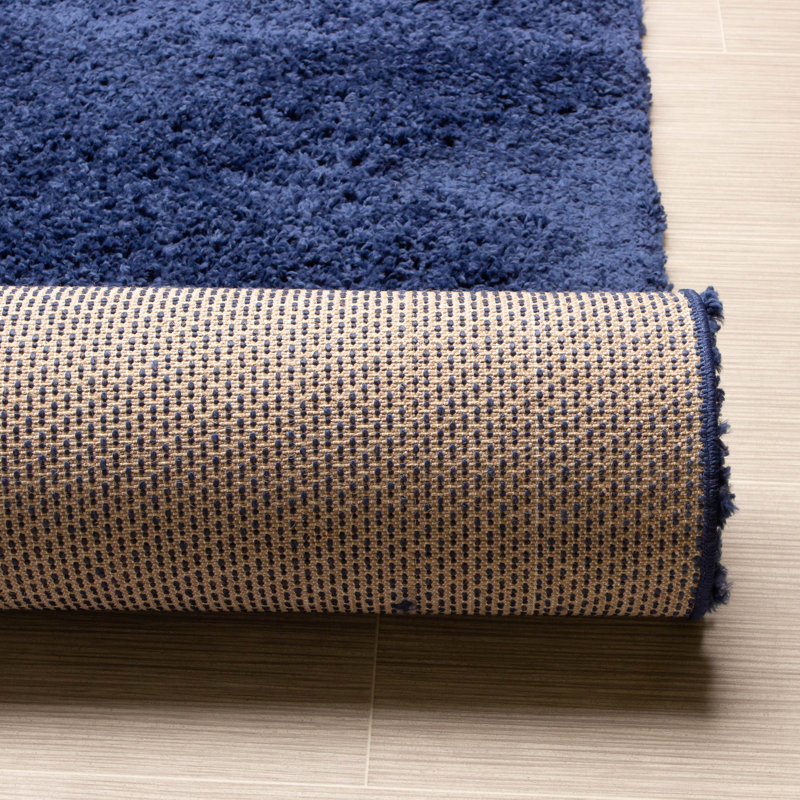 Tapis bleu à poils longs Deans, Rectangle 6 pi 7 po x 9 pi 6 po