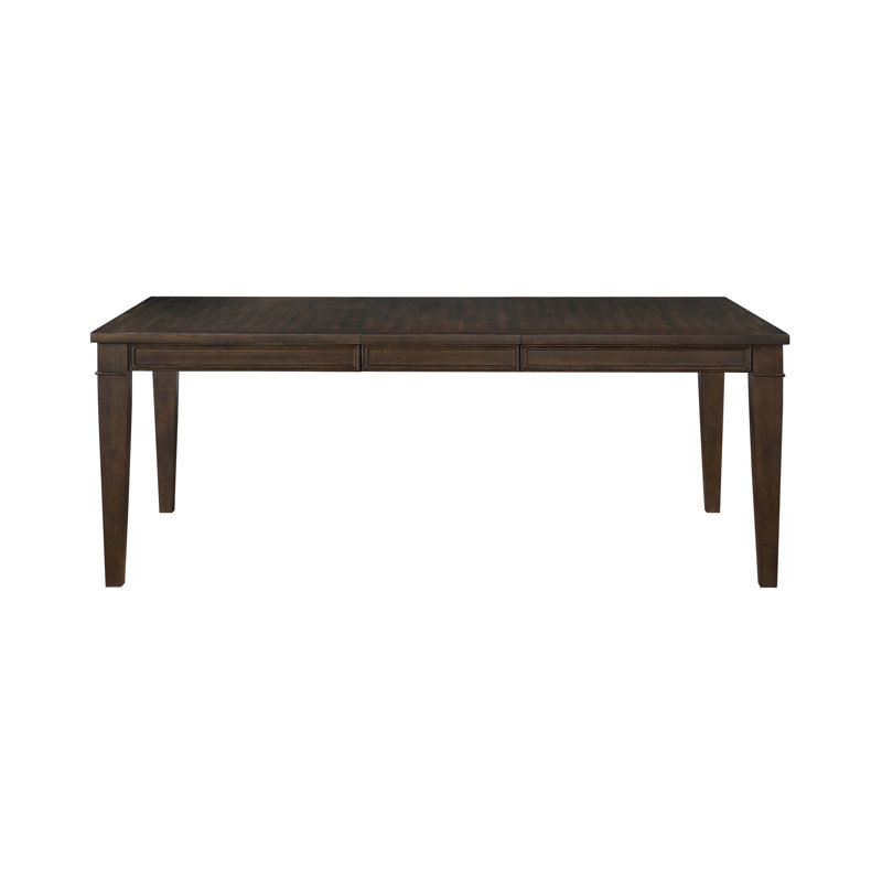 Dark Brown Extendable Rectangular Dining Table with Separate Leaf - Seats 6 - Oak Veneer and Engineered Wood