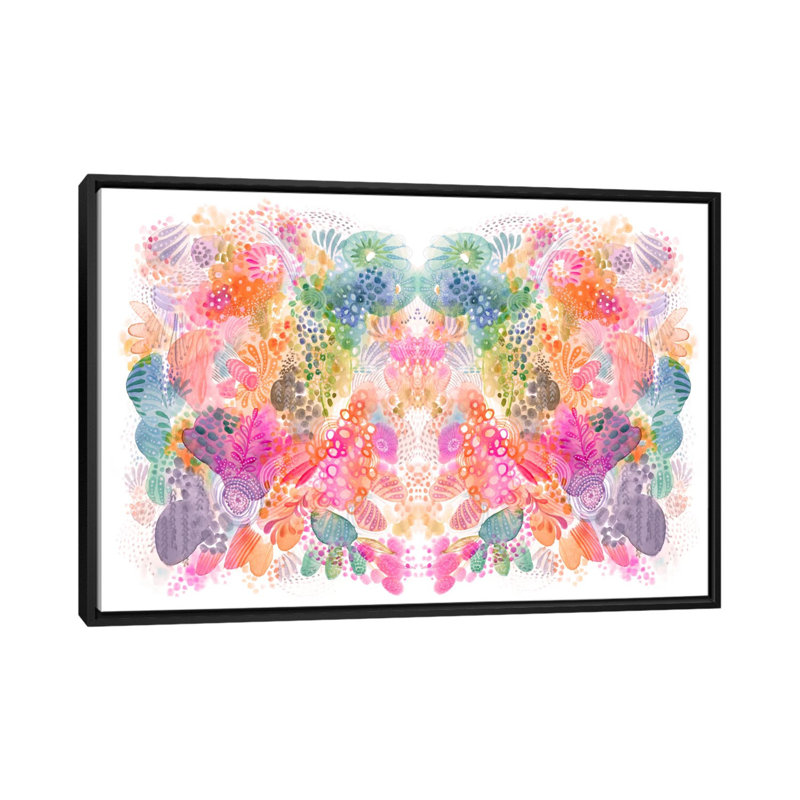 « enchanted », reproduction de peinture à l’aquarelle sur toile tendue, H 18 po x l 26 po x P 1,5 po, Toile avec cadre noir
