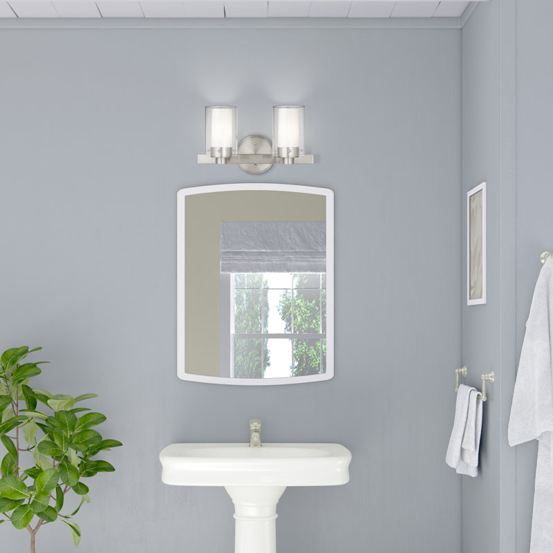 Éclairage pour salle de bain 2 lumières à intensité variable Edene, Nickel brossé