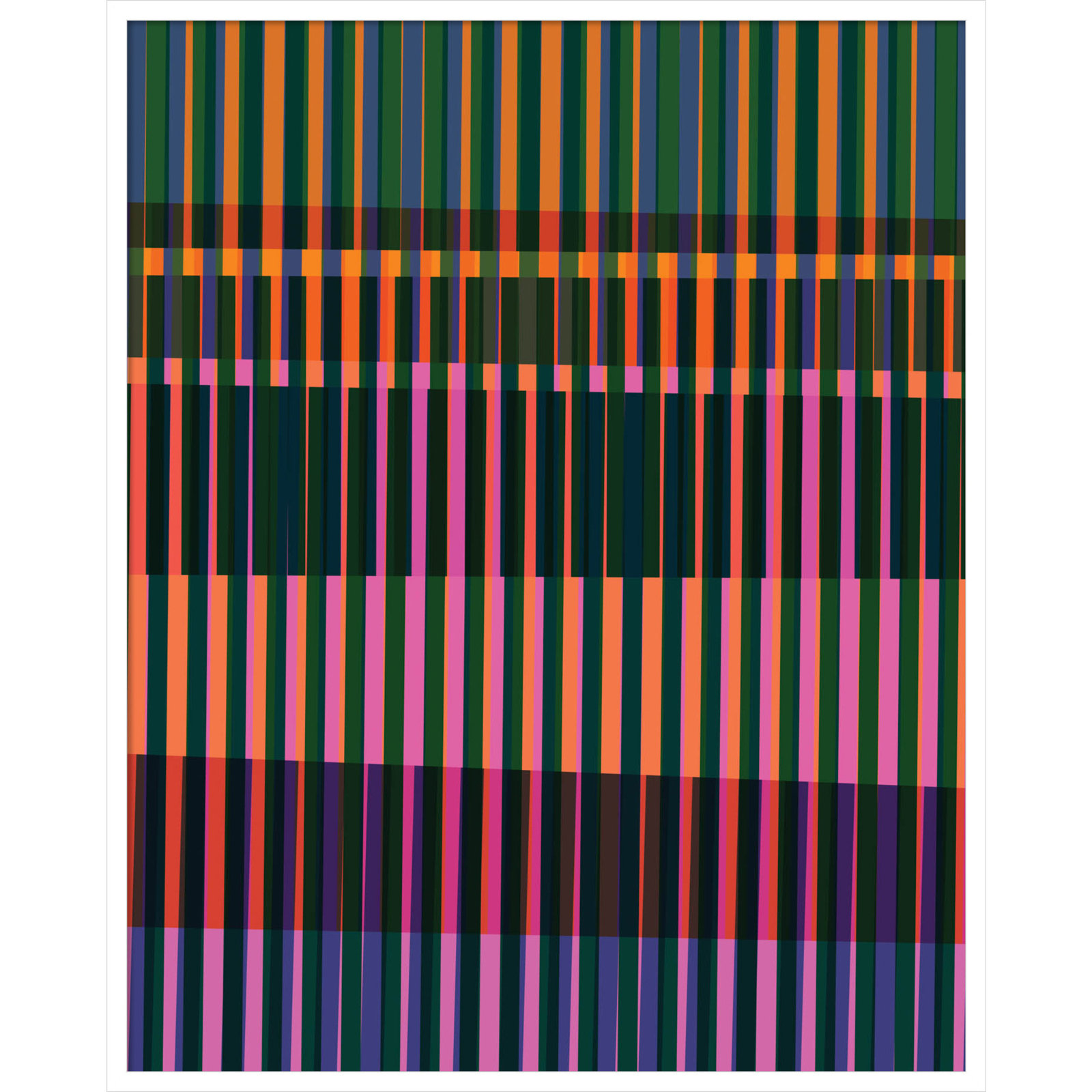 Abstract Lines 17 by Beth Vassalo, White, 17" H x 14" W
