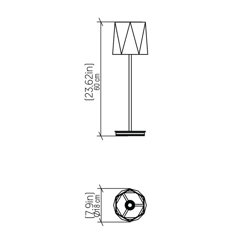 Facet Buffet Table Lamp, 23.62" H x 7.9" W x 7.9" D, Organic White