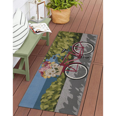 Andreane Floral Synthetic Non-Skid Kitchen Mat