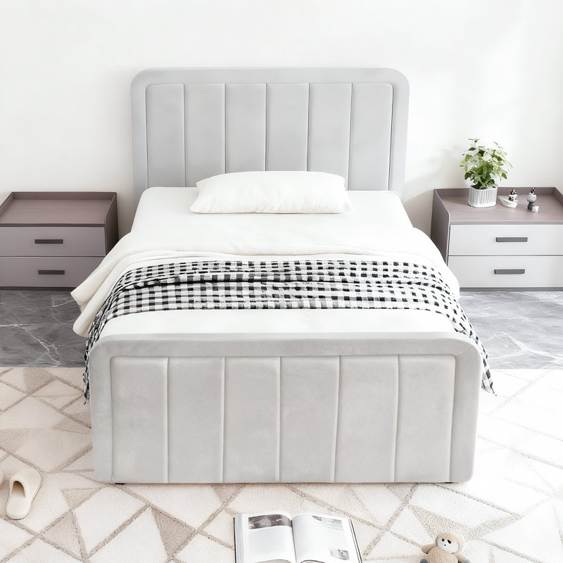 Altgeld Upholstered Ottoman Storage Bed, Cream, Single (3')