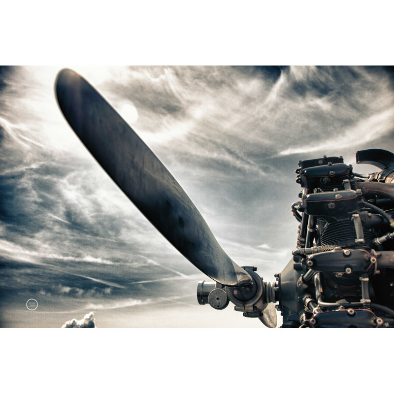 " Aero Maquina " by Nathan Larson, 12" H x 18" W, Walnut Single Picture Framed, Yes