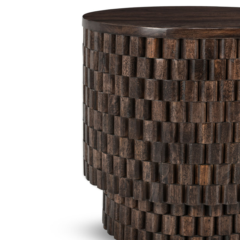 Abshire 25" Solid Wood End Table, Brown