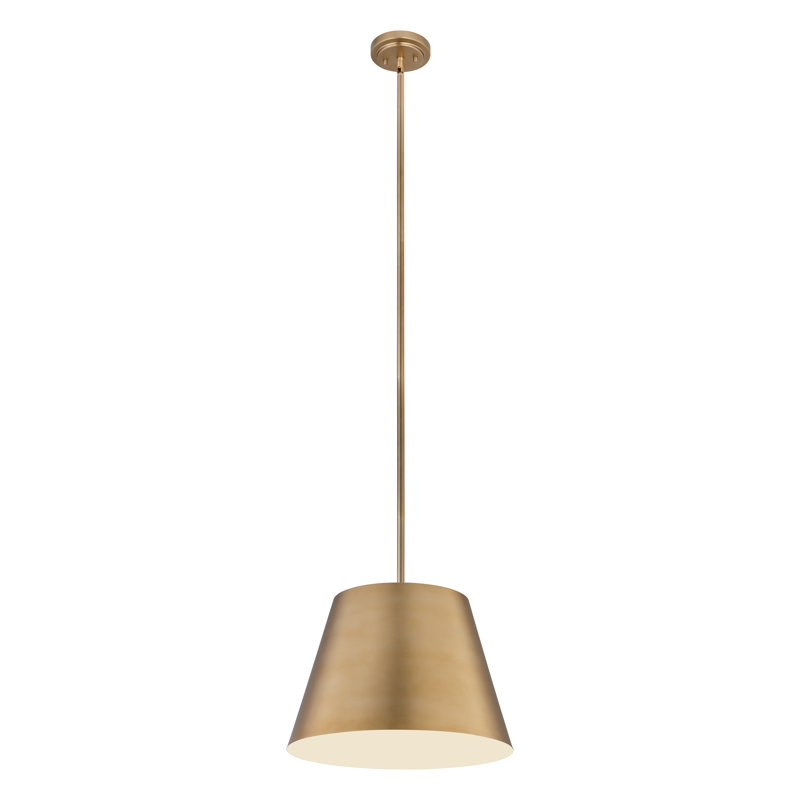 Luminaire suspendu à 1 lumière Wolleik, Or moderne, H 94,5 po x l 18 po x P 18 po