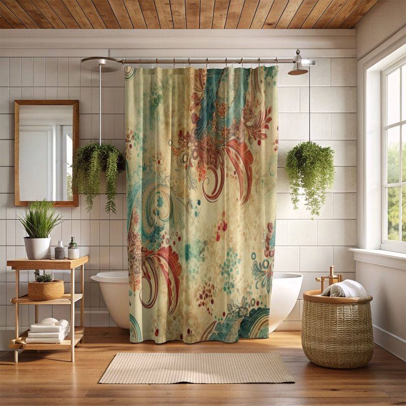 Rideau de douche Timeless Swirls - Premium, H 74 po x l 71 po