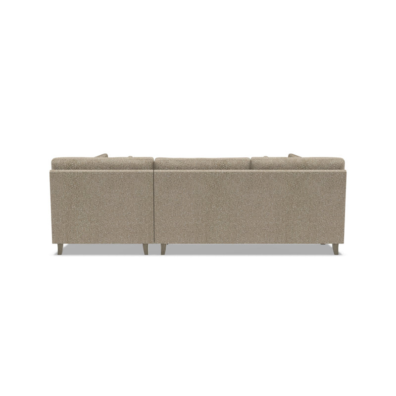 Mila Chaise Sectional, Light Brown Polyester, 33.5" H x 101" W x 61" D, Right Hand Facing