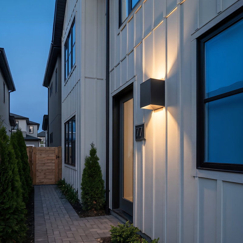 AureaCube Outdoor UP Down Wall Light, Modern Porch Light, 3000K Warm White