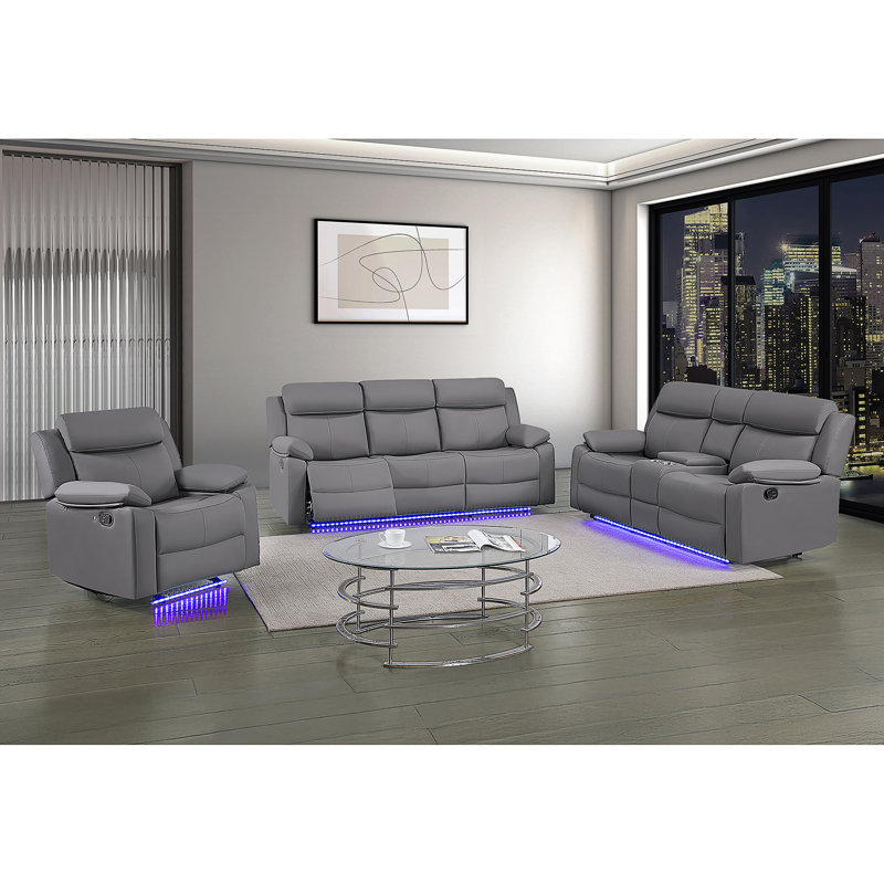 Fauteuil inclinable et oscillant gris à DEL Blanche