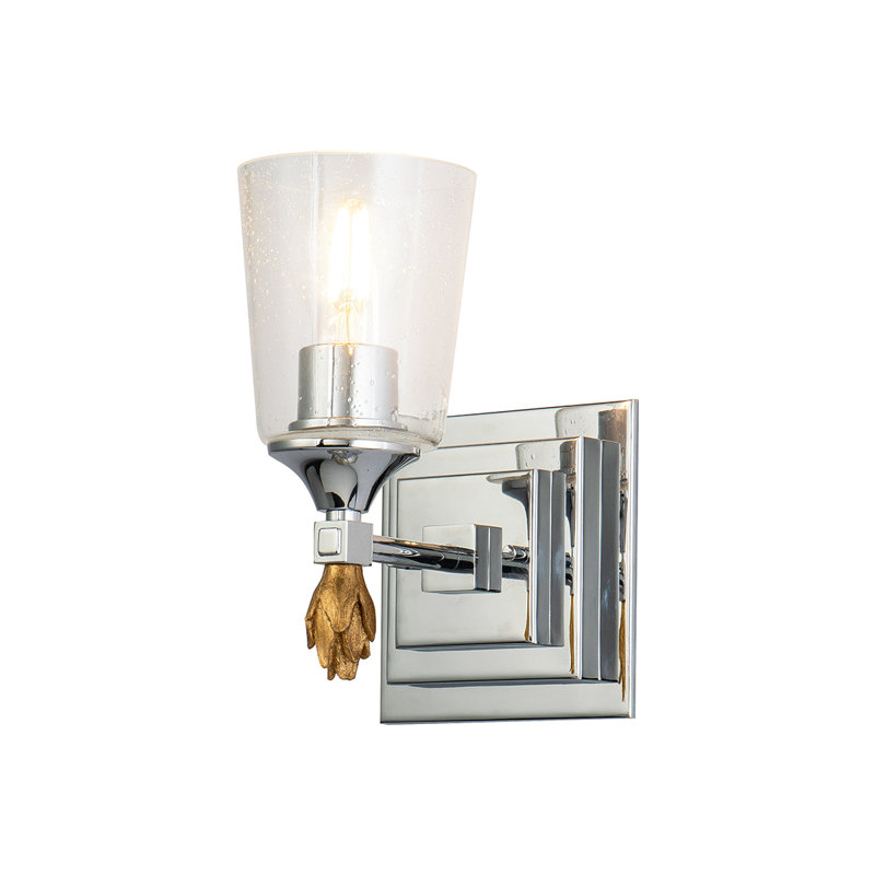 Meuble-lavabo 1 lumière Stidham Vetiver, Argenté/doré