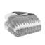 Édredon très grand / très grand en coton 3 pièces avec revers gris uni et touffetage doux en chenille-122457741