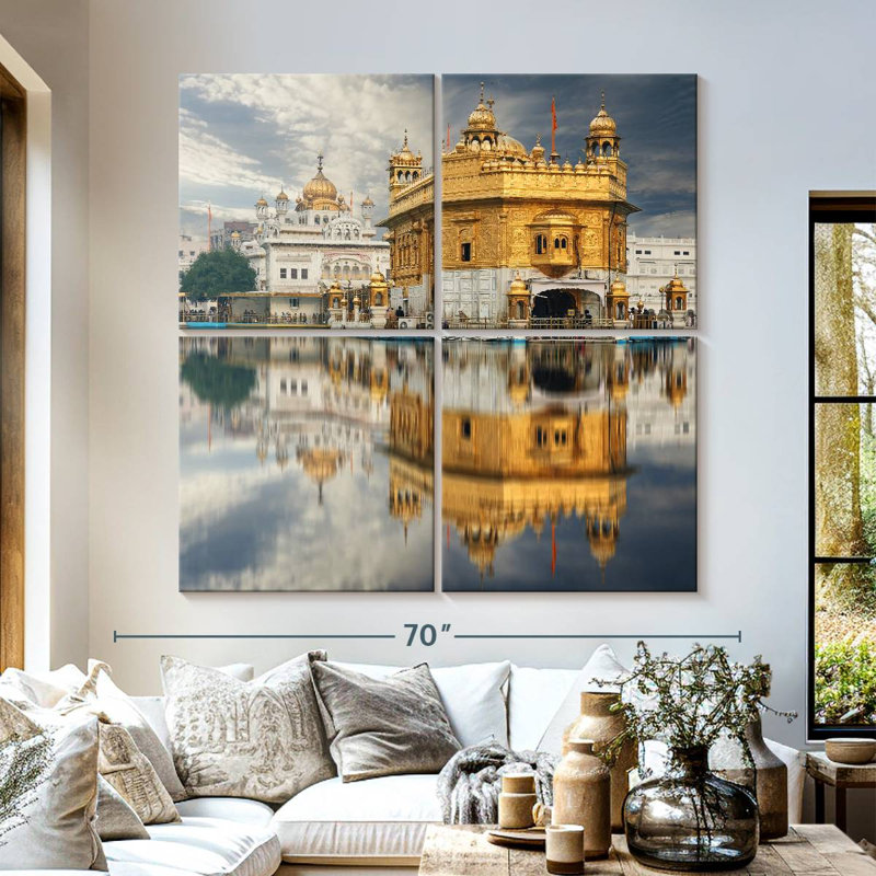 Temple d'or en Inde, H 57 po x l 57 po