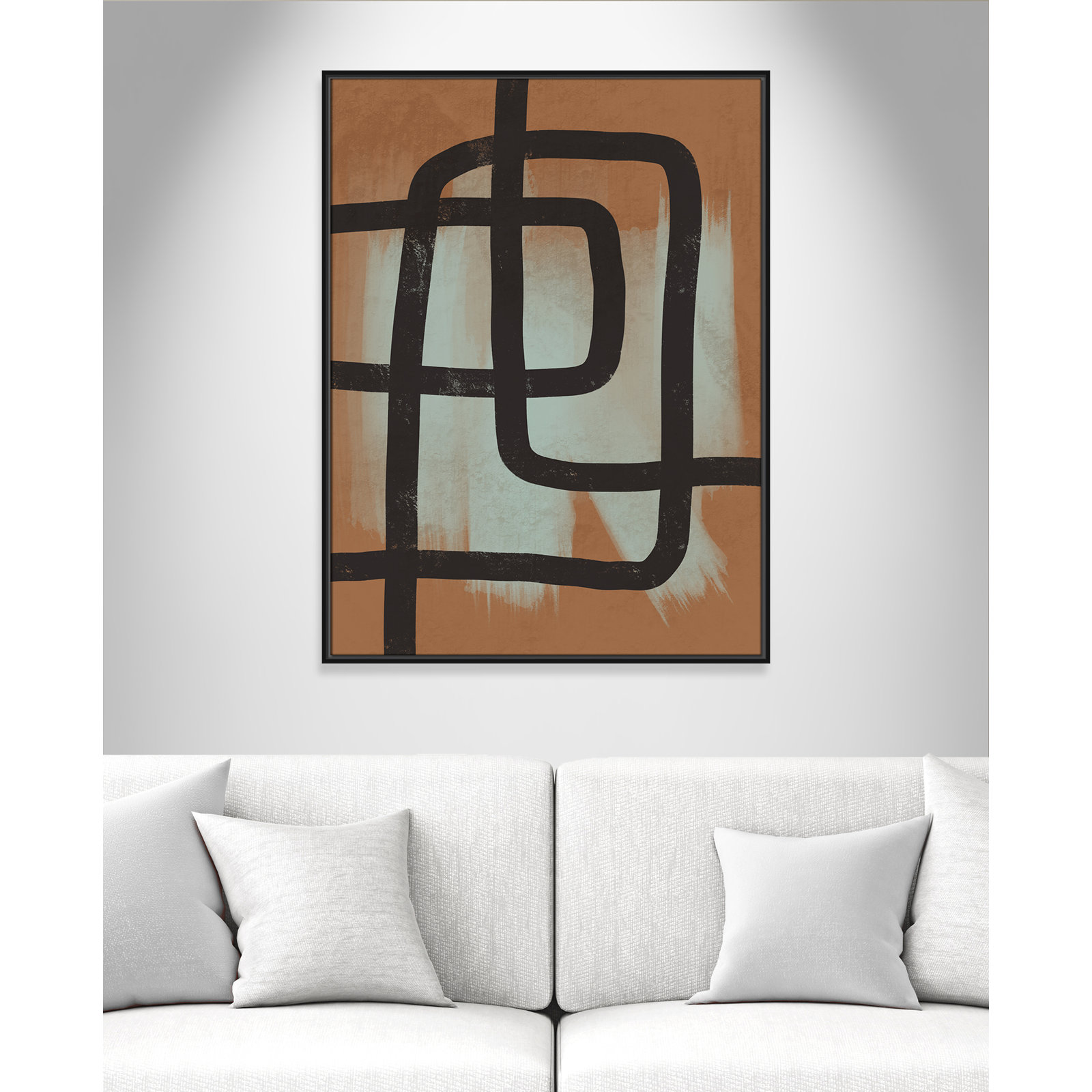 Many Paths Taken 2 Painting, Black, 41.5" H x 31.5" W x 2" D