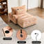 Canapé double 90 po surdimensionné en chenille capitonnée, porte-gobelets, ports USB et canapé-lit-657846424