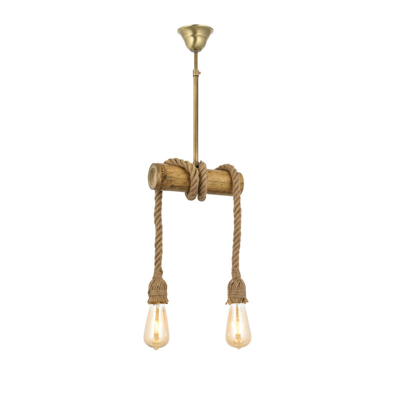 2 - Light Natural/Gold Kitchen Island Pendant
