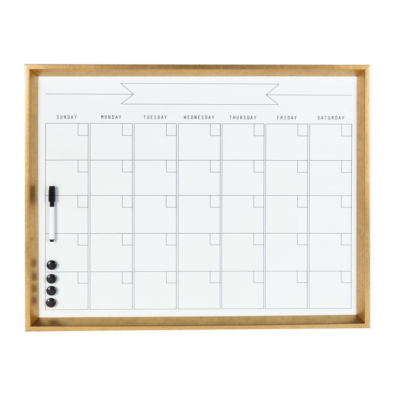 Magnetic Melamine Dry Erase Board, Gold