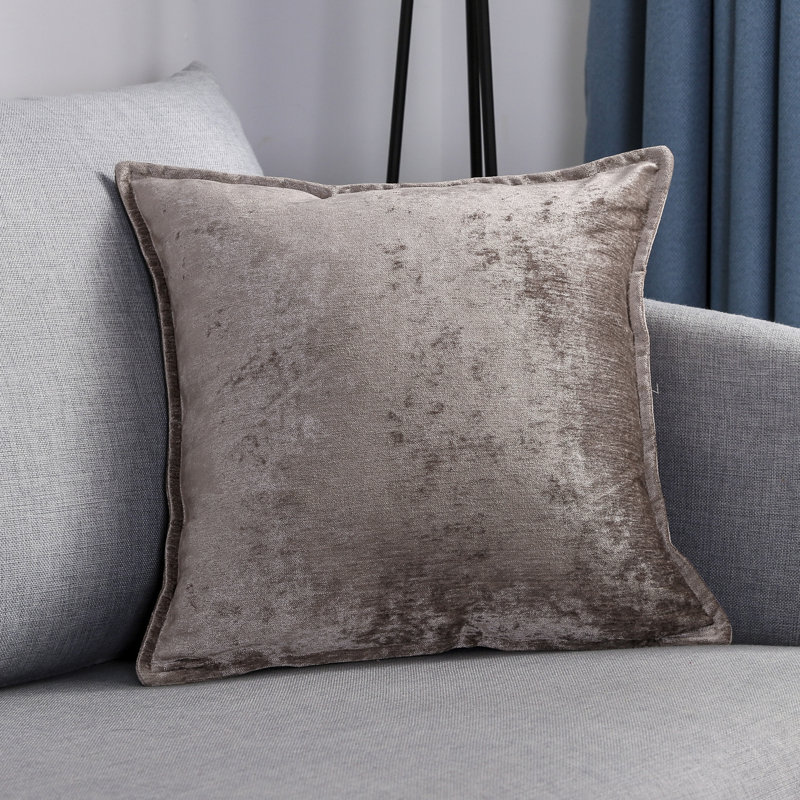 Ensemble de 2 coussins réversibles en chenille, Moka