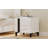 Modern High Gloss 3-Piece Bedroom Set Floating Bed Frame Queen Size Platform Bed With LED Light & 2 Nightstands