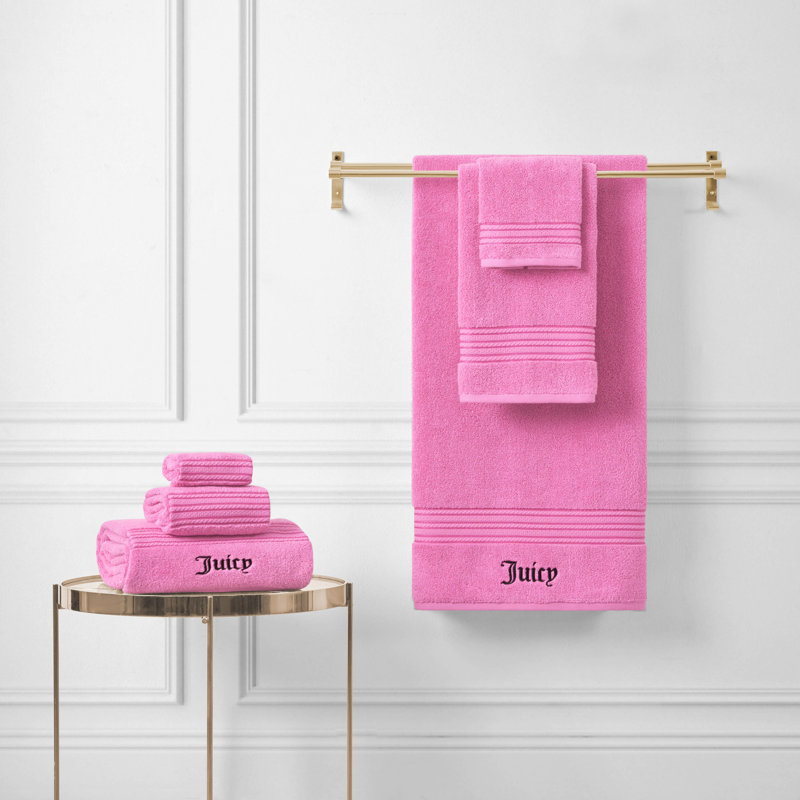 Juicy Couture Alyssa Bath Towels 6-Piece, Hot Pink