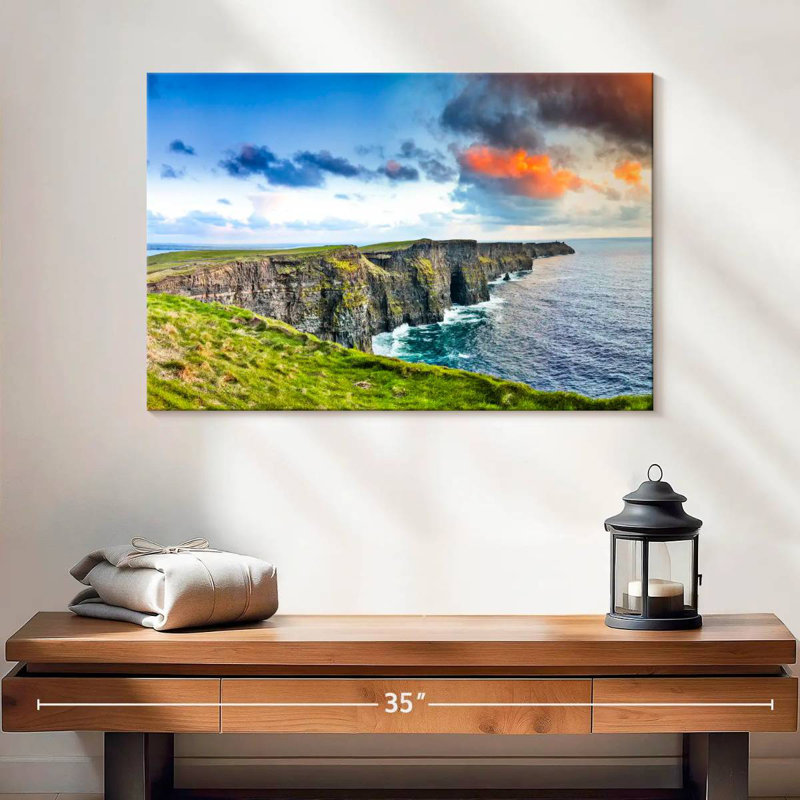 Ravi au coucher du soleil sur les falaises de Moher, H 16 po x l 24 po