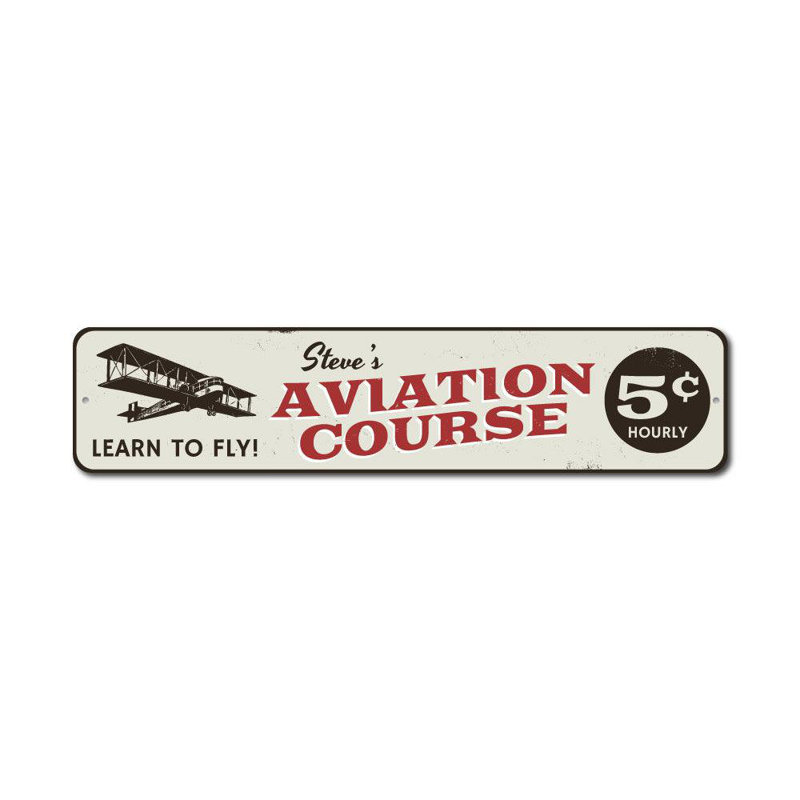 Plaque d'aviation en aluminium 5 Cents, H 4 po x l 18 po x P 0,04 po