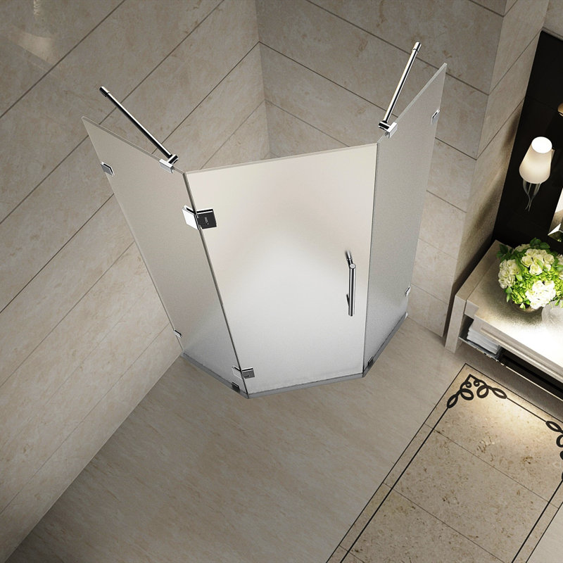 Cabine de douche à charnière inclinable 40 po x 72 po néo Neoscape, Chrome