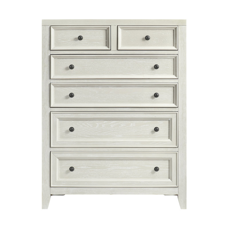 Commode à 6 tiroirs de 39 po de largeur avec tiroirs doublés de cèdre, Blanc