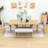 6-Piece Extendable Dining Table Set with Removable Leaf and Upholstered Dining Chair and Bench-96010408-96010407-96010409