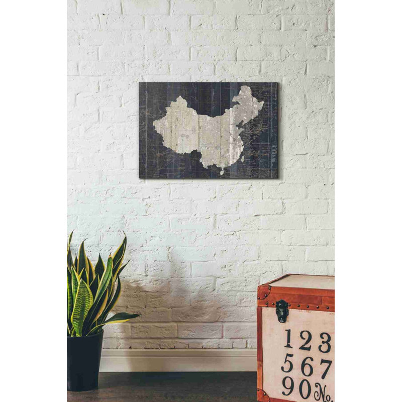 'Old World Map China' by Wild Apple Portfolio, Canvas Wall Art, 18" H x 26" W x 1.25" D