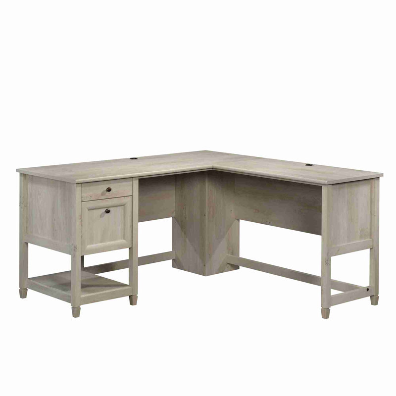 L-Shaped Desk with File Drawers